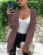 Damen Strickcardigan mit legerem Schnitt und tiefen Taschen R&B