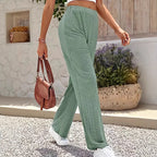 Damen Leichte weite Hose mit luftiger Stickerei R&B