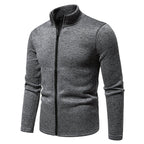 Herren Fleecejacke mit hoher Stehkragen und durchgehendem Reißverschluss R&B
