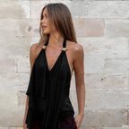 Damen Elegantes Oberteil mit fließenden Rüschen R&B