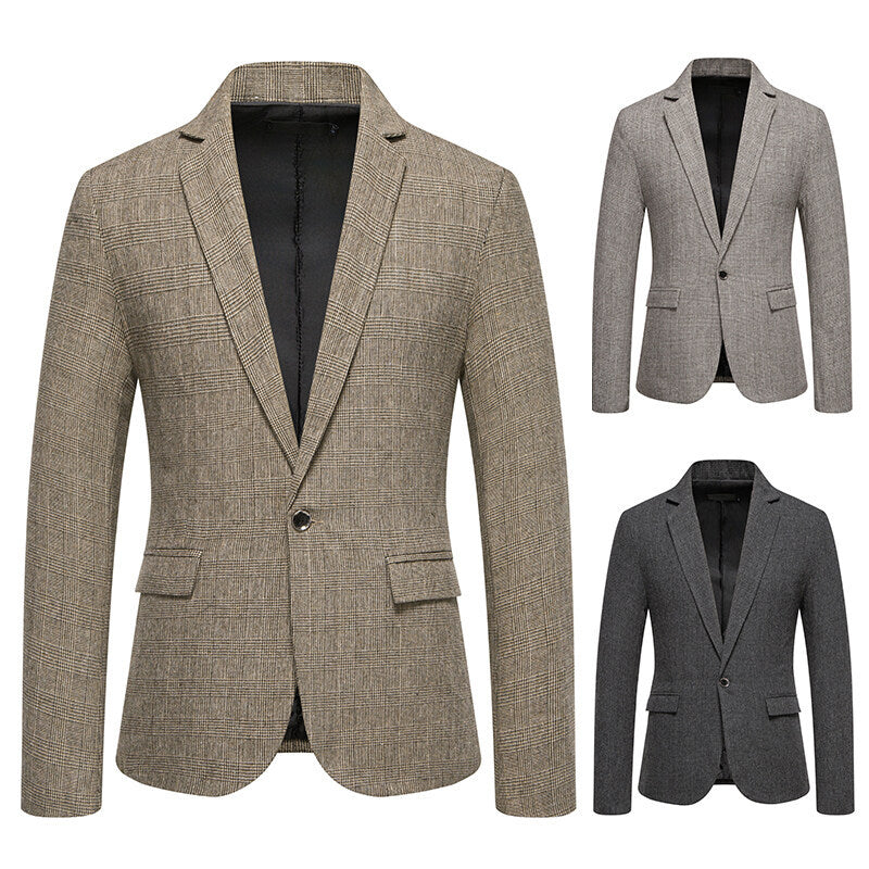 Herren eleganter Blazer mit feinem Karomuster