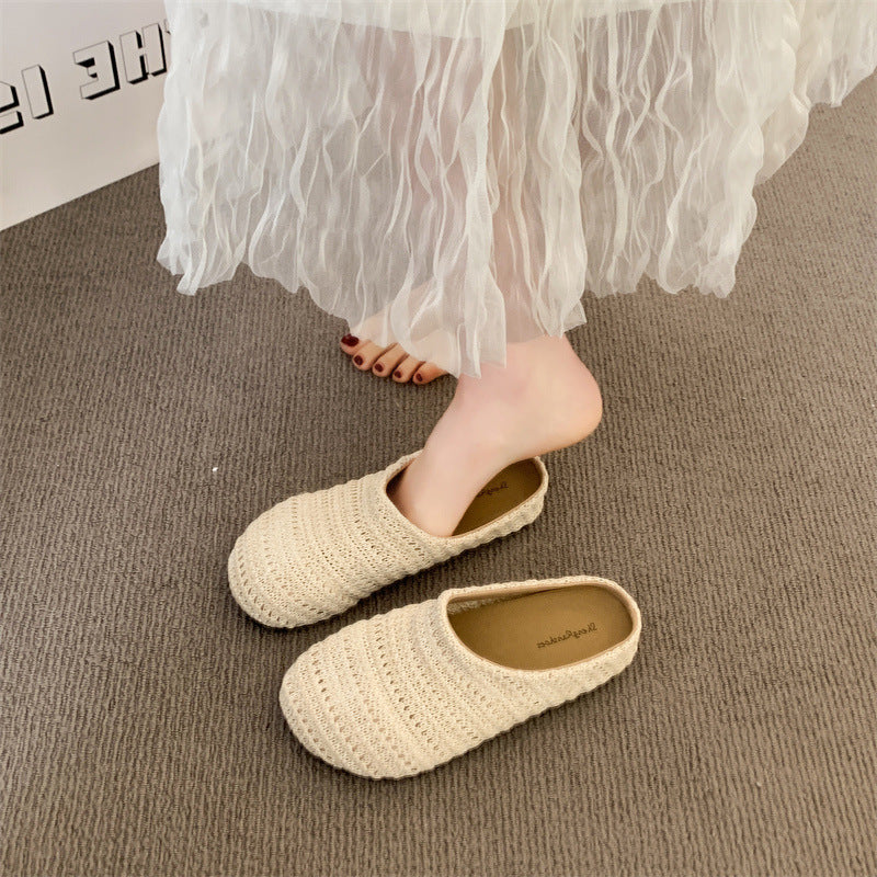 Damen komfortable Hüttenschuhe mit atmungsaktiver Strickstruktur R&B
