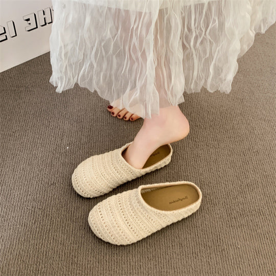 Damen komfortable Hüttenschuhe mit atmungsaktiver Strickstruktur R&B