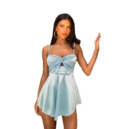 Damen Sommerliches Kleid mit raffinierter Drapierung und verstellbaren Trägern R&B