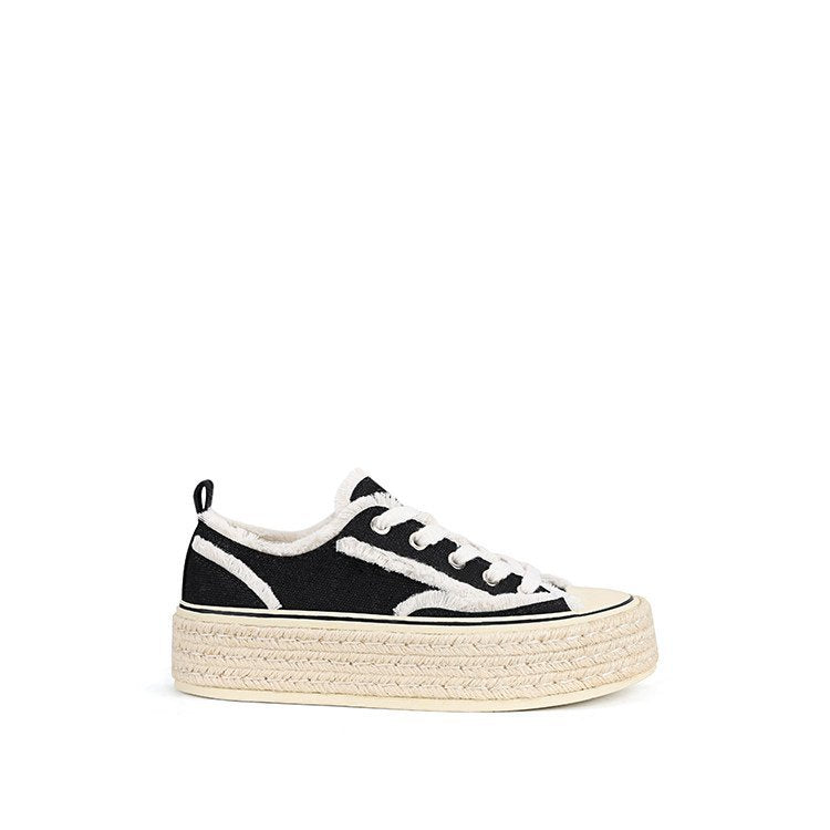 Damen modische Plateausneaker aus hochwertigem Canvas mit komfortabler Sohle R&B