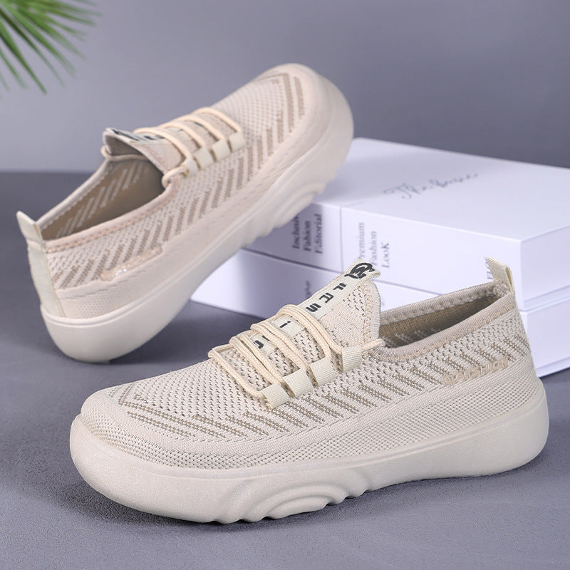 Damen Flexibilitäts Sneakers mit atmungsaktivem Obermaterial und elastischem Verschlusssystem