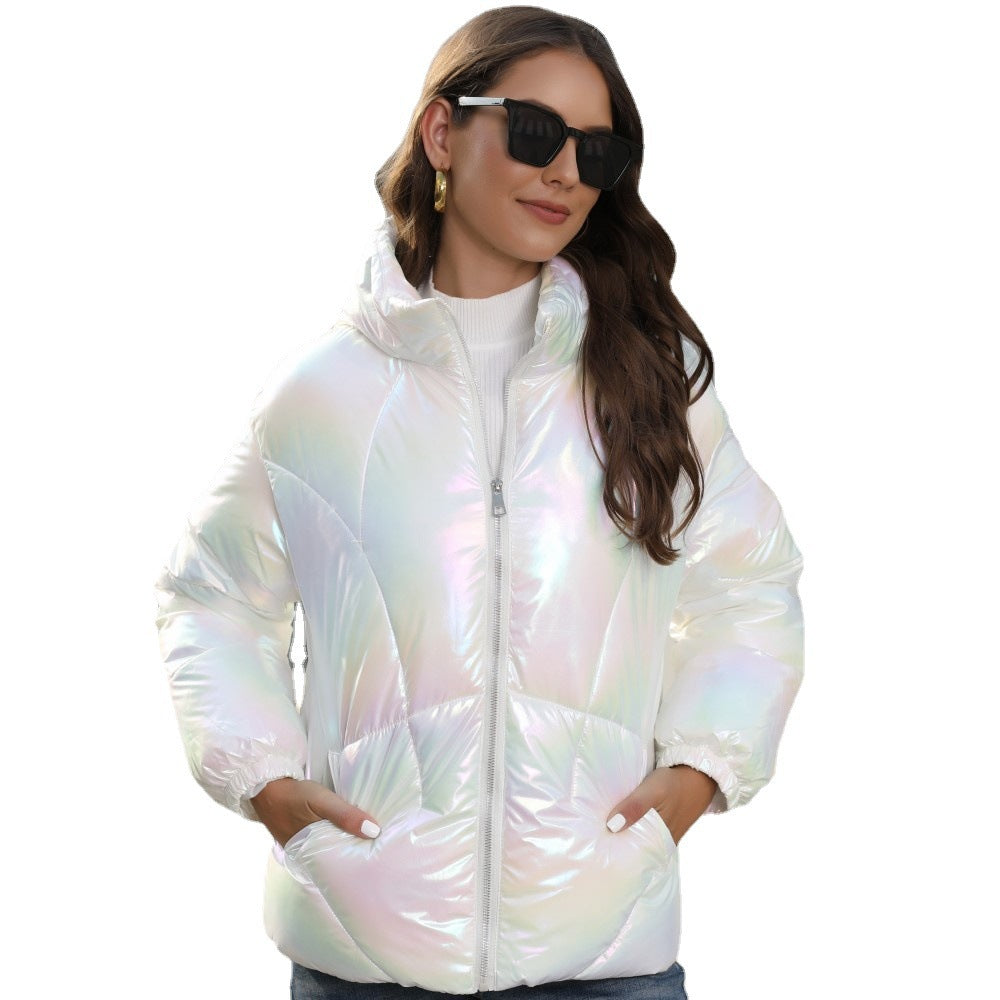 Damen Hochglänzende Steppjacke R&B
