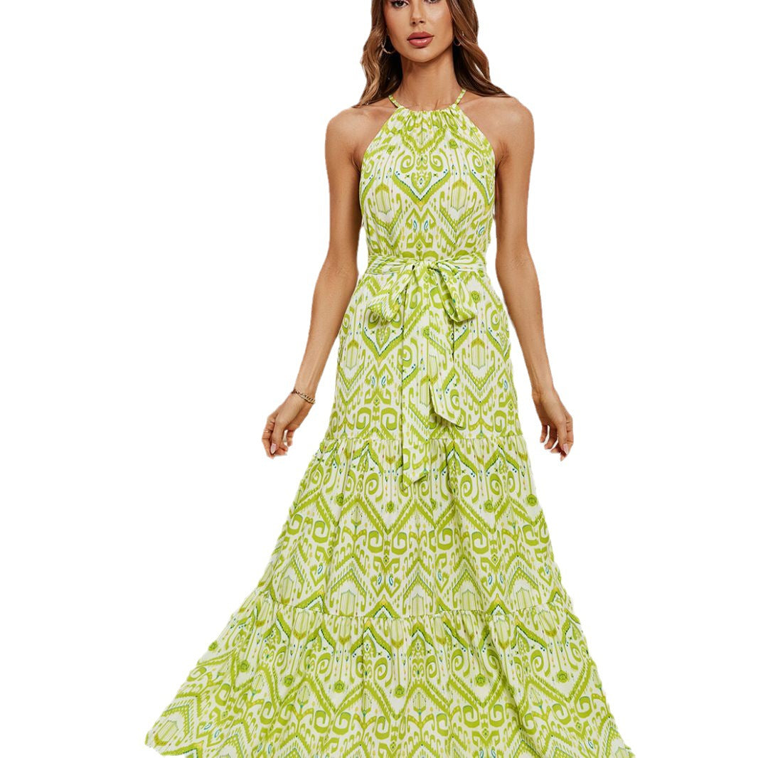 Damen Maxikleid mit schickem Wickeldesign und modernem Ethno-Muster R&B