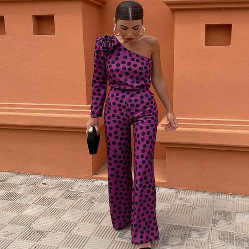 Damen Einseitiger Jumpsuit mit Blumendekor R&B