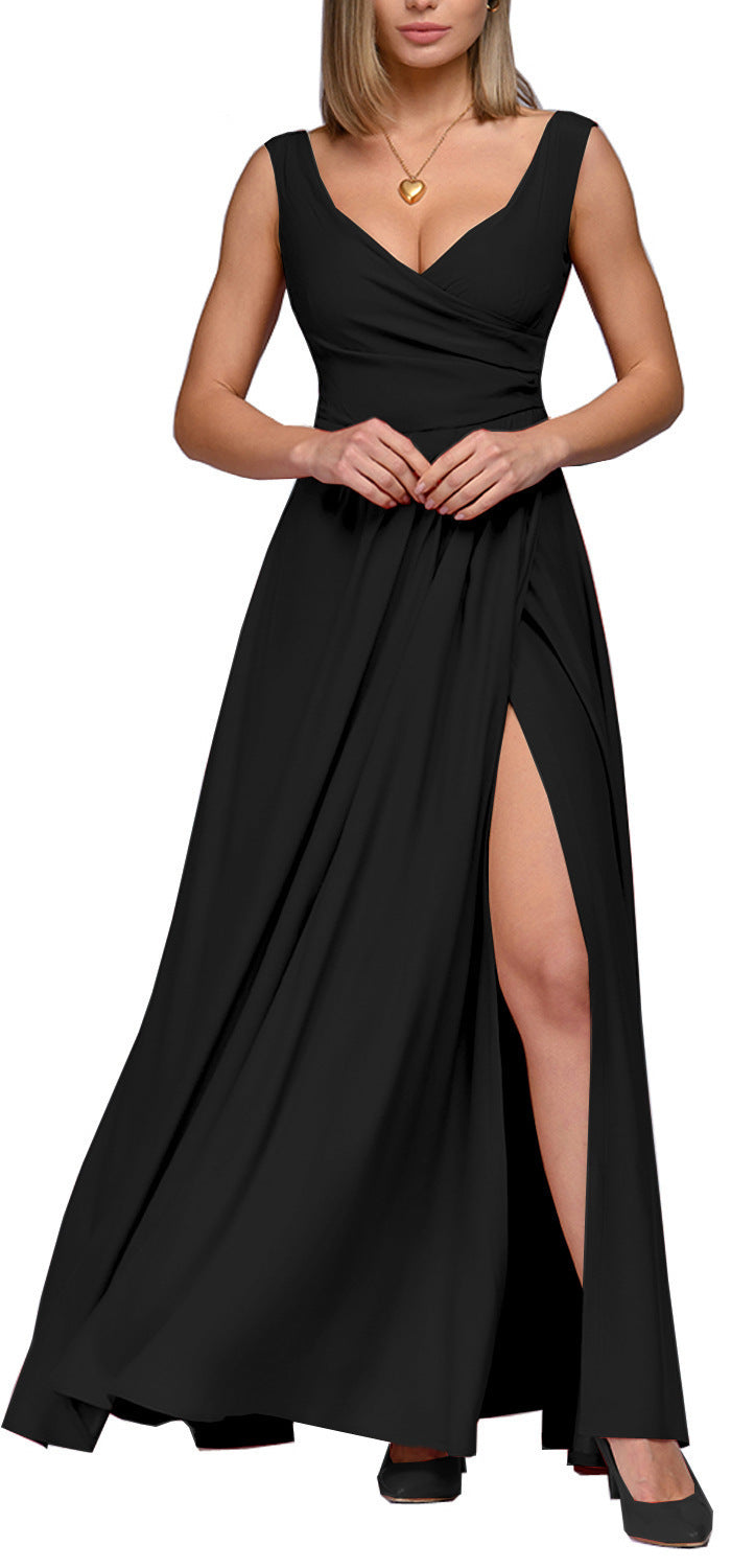 Damen Maxikleid mit elegantem Wickeldesign und seitlichem Schlitz R&B