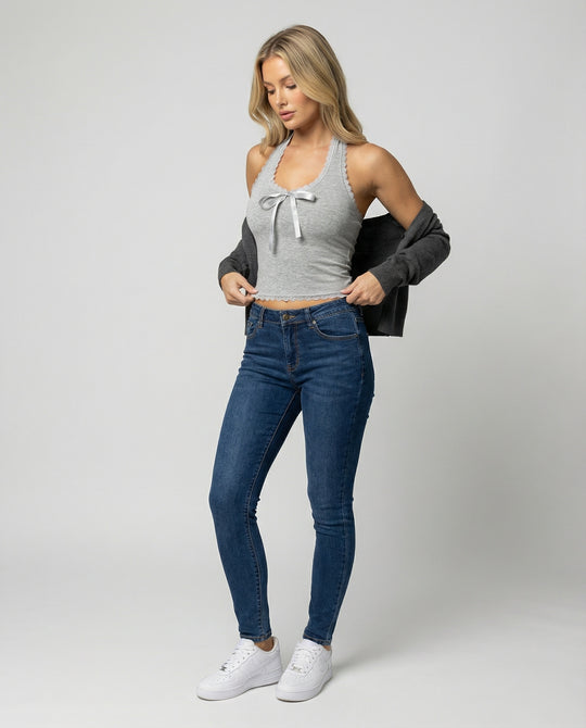 Kurzes Damen Spitzen-Top Sexy Träger-Weste Sommer Style