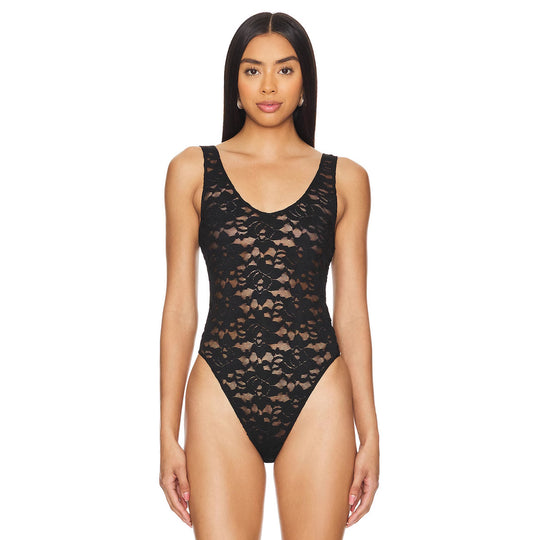 Damen Spitzenbody mit tiefem V-Ausschnitt und zarten Details R&B