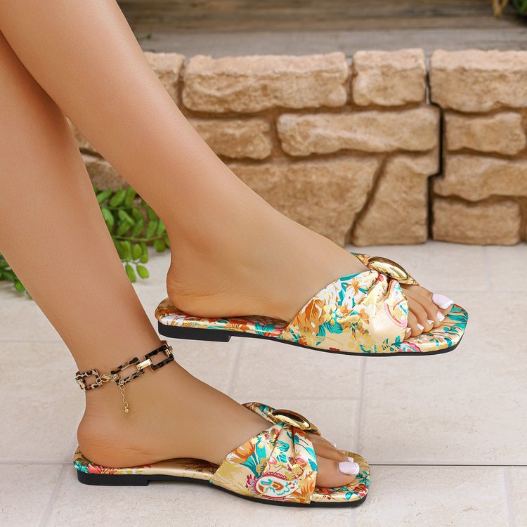 Damen Modische Sandalen mit dekorativem Knoten und glänzendem Detail R&B