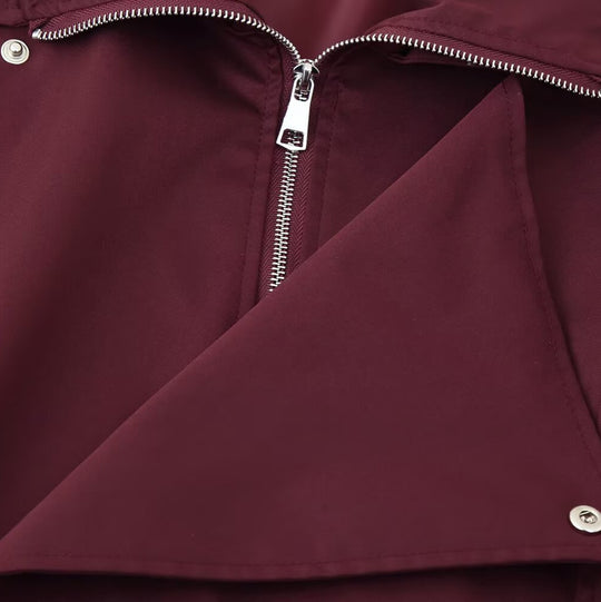 Damen lässige Übergangsjacke mit hohem Kragen und verstellbarem Kordelzug R&B