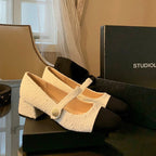 Damen elegante Mary Janes mit modischem Riemchen und bequemem Blockabsatz R&B