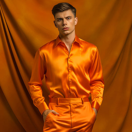Herren elegante und glänzende Hemd R&B