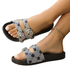 Damen modische Komfortsandalen mit zwei praktischen Schnallen R&B