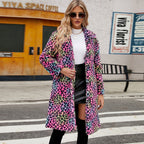 Damen Flauschiger Plüschmantel im Leoparden-Look R&B