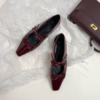 Damen Ballerina-Schuhe mit hochwertigem Metallic-Obermaterial und charmantem Schleifendetail