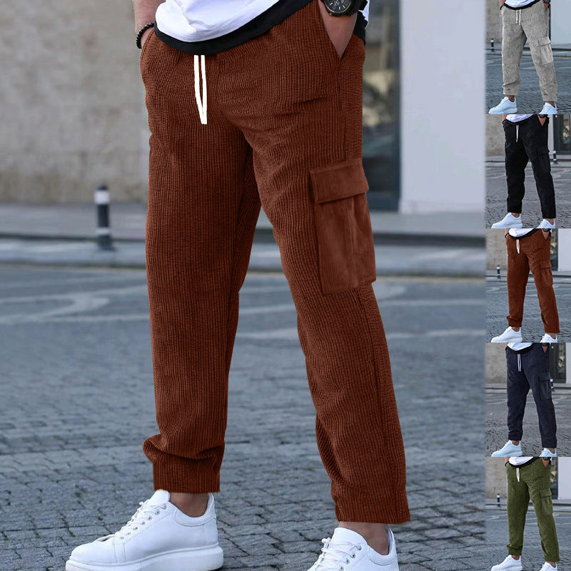 Damen lässige Cargo-Hose mit praktischen Seitentaschen und verstellbarem Kordelzug R&B