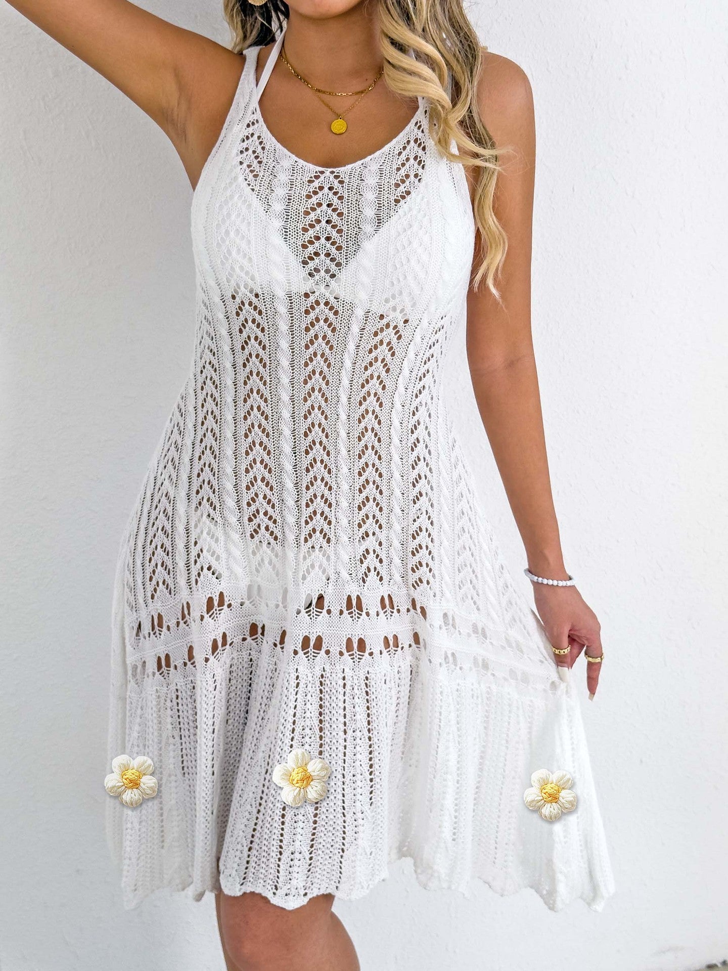 Damen gehäkeltes Strandkleid R&B 1779788034