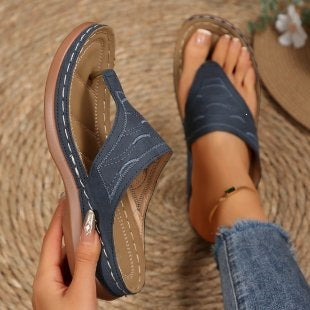 Damen Komfortable Zehentrenner-Sandalen mit anatomischem Fußbett R&B