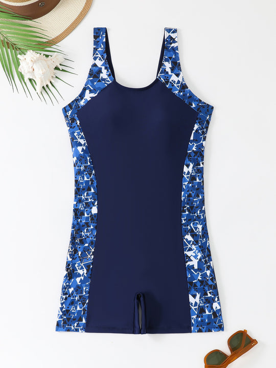 Damen Sportlicher Schwimmanzug mit grafischem Design R&B