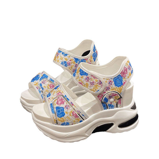 Damen Komfort-Sandalen mit floralen Applikationen und ergonomischer Sohle R&B