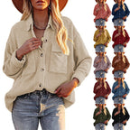 Damen Lässige Strickjacke mit Knopfleiste und Taschen R&B