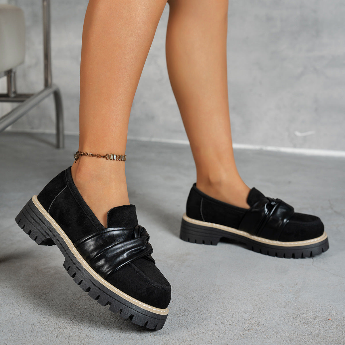Damen Mokassins mit modischer Knotendetail und bequemer Profilsohle R&B