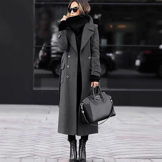 Damen eleganter Wollmantel R&B