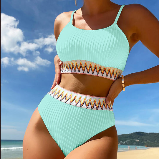 Damen Hochtailliertes Bikiniset mit raffinierten Zierdetails R&B