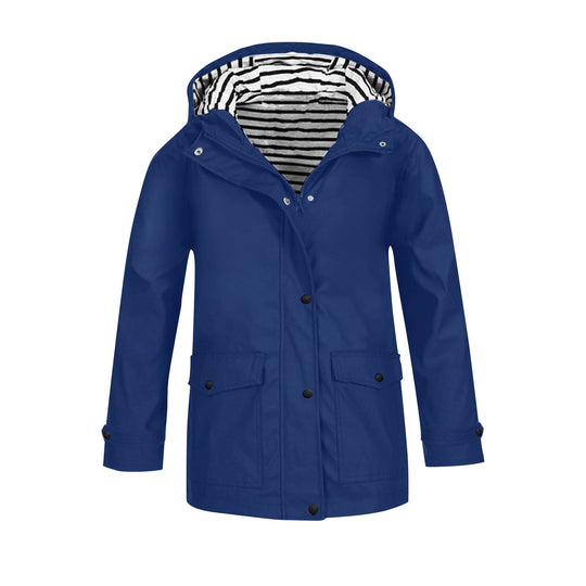 Damen wetterfeste Parkajacke mit praktischen Taschen und verstellbarem Kapuzenkragen R&B