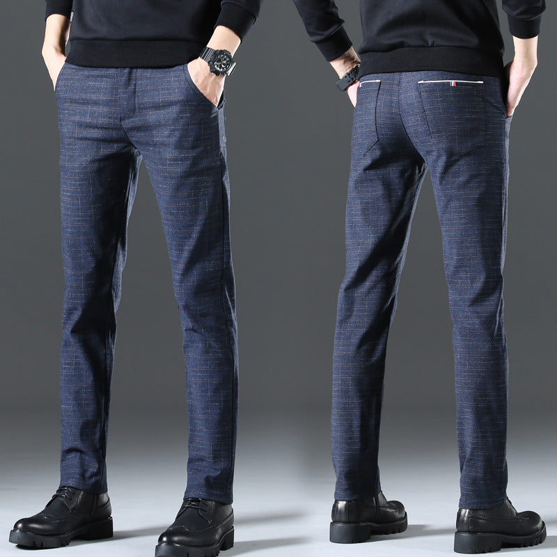 Herren moderne Chinohose mit elastischem Bund und seitlichen Taschen R&B
