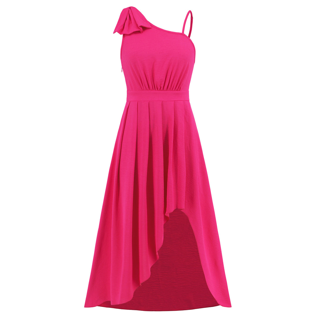 Damen Maxi-Kleid mit asymmetrischem Saum und schicker Schulterbindung R&B