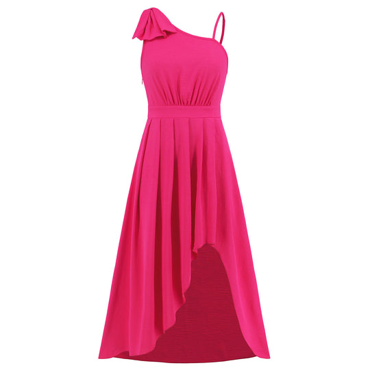 Damen Maxi-Kleid mit asymmetrischem Saum und schicker Schulterbindung R&B