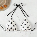 Damen Triangel-Bikini-Oberteil mit verstellbaren Trägern und Polka-Dots R&B