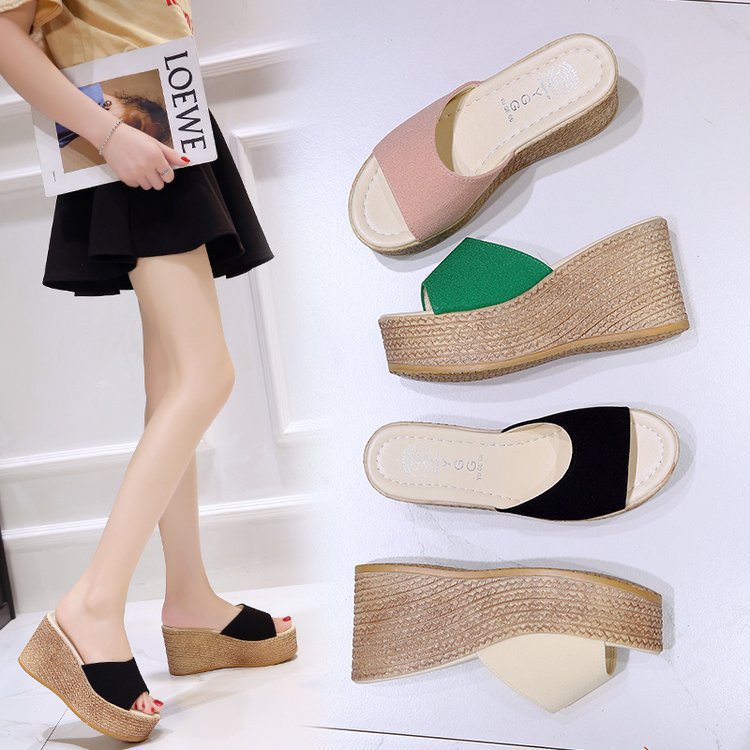 Damen Wedge-Pantoletten mit weichem Obermaterial und bequemer Sohle R&B