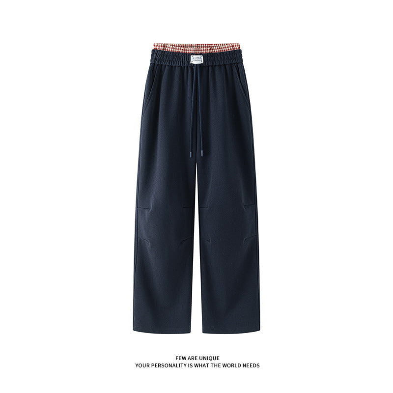 Herren weite Freizeithose aus atmungsaktivem Baumwollmix mit elastischem Bund und seitlichen Taschen R&B