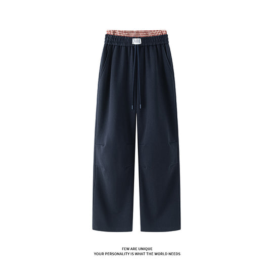 Herren weite Freizeithose aus atmungsaktivem Baumwollmix mit elastischem Bund und seitlichen Taschen R&B