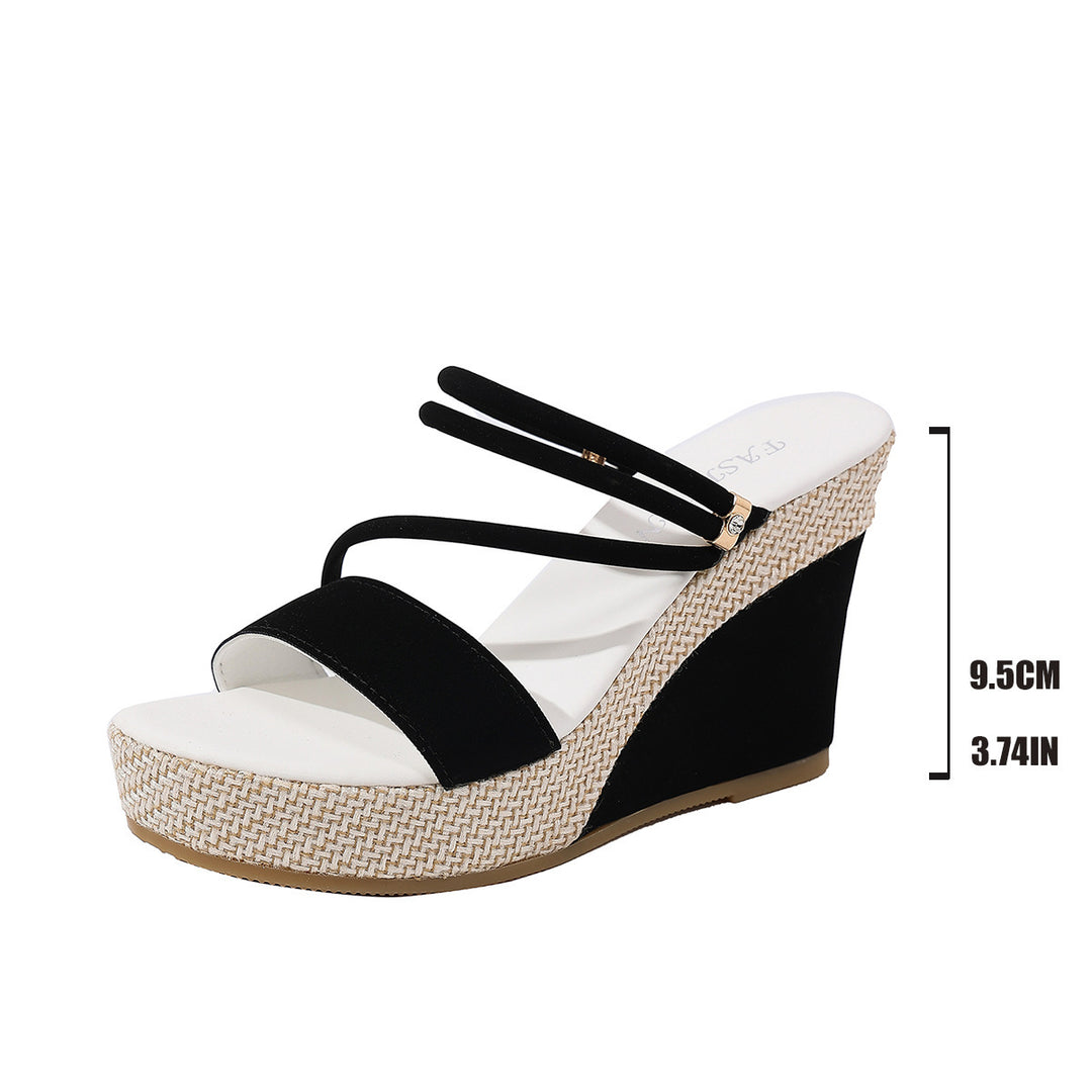 Damen Wedge-Pantoletten mit geflochtenem Riemendesign und komfortablem Fußbett R&B