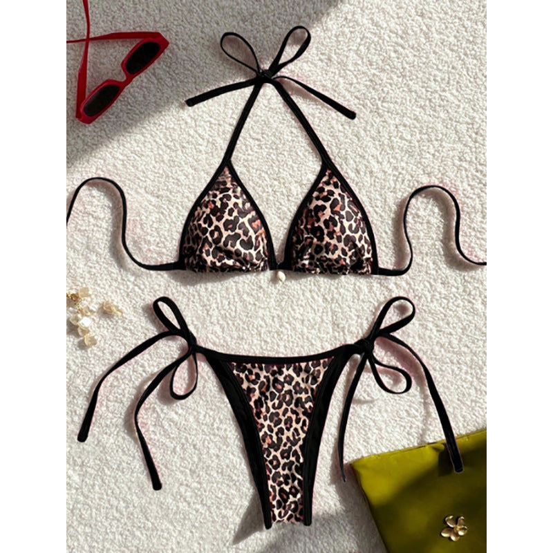 Damen Triangel-Bikini mit trendigem Animal-Print und verstellbaren Trägern R&B