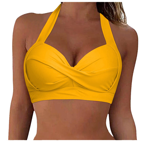 Damen Sportliches Bikinioberteil mit tiefem Ausschnitt und Halter-Design R&B
