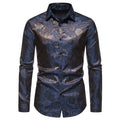 Herren Hemd mit floralen Prägungen und elegantem Glanz R&B