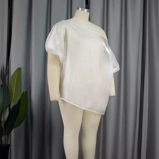 Damen Transparente Chiffon-Bluse R&B