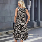 Damen Sommerkleid mit trendigem Leopardenmuster und praktischen Taschen R&B