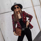 Damen Modischer Bouclé-Blazer mit doppelter Knopfleiste und strukturiertem GewR&Be R&B