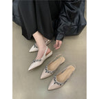 Damen elegante Slingback-Pumps mit funkelnden Strassakzenten R&B