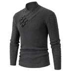 Herren Strickpullover mit elegantem Schalkragen und Zopfmuster R&B