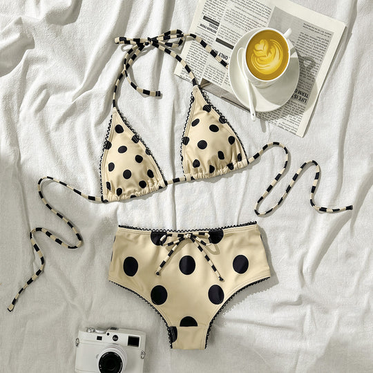 Damen Triangel-Bikini mit stylischem Punktmuster R&B